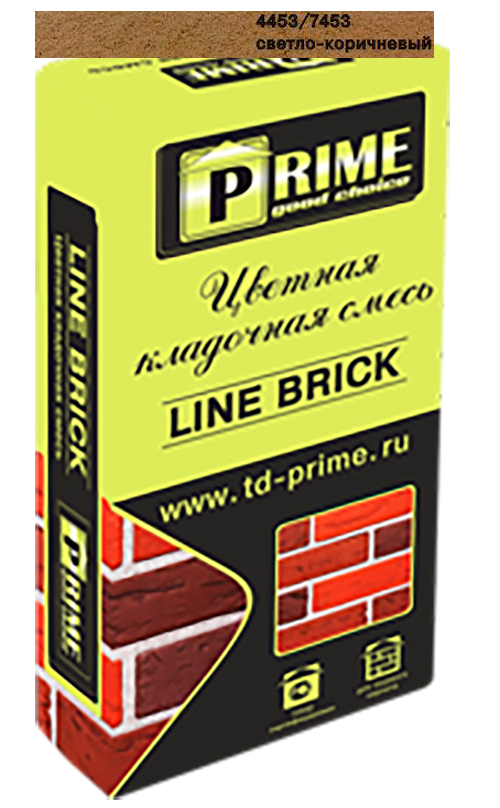 Изображение 7456 цветной кладочный раствор linebrick "klinker" зима prime светло-коричневый, 25 кг