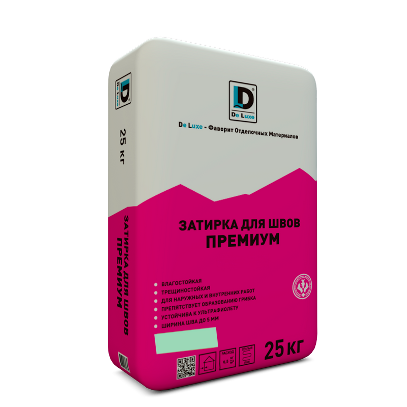 Изображение затирка для межплиточных швов "премиум" de luxe мята, 25кг