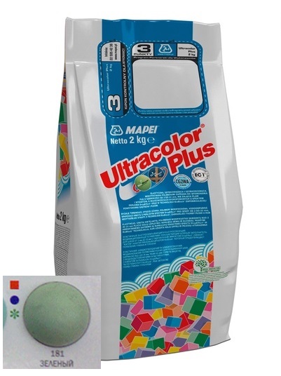 Изображение затирка цементная mapei ultracolor plus №181 нефрит 2 кг