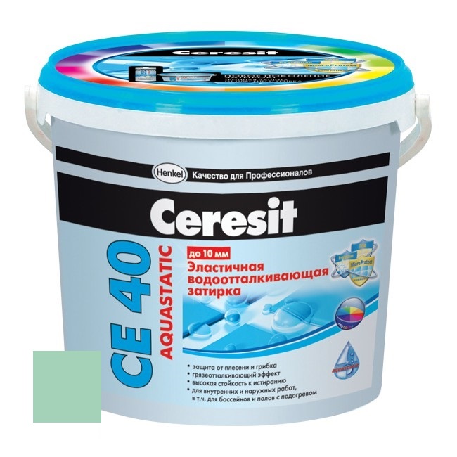 Изображение затирка эластичная ceresit ce а 40 киви 2 кг