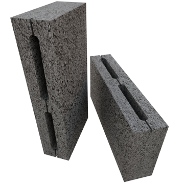 Блок керамзитобетонный перегородочный Д1550 2-х пустотный 390x120х188 – 1