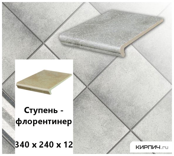 Изображение клинкерная ступень-флорентинер stroeher keraplatte roccia 837 marmos, 340х240х12 