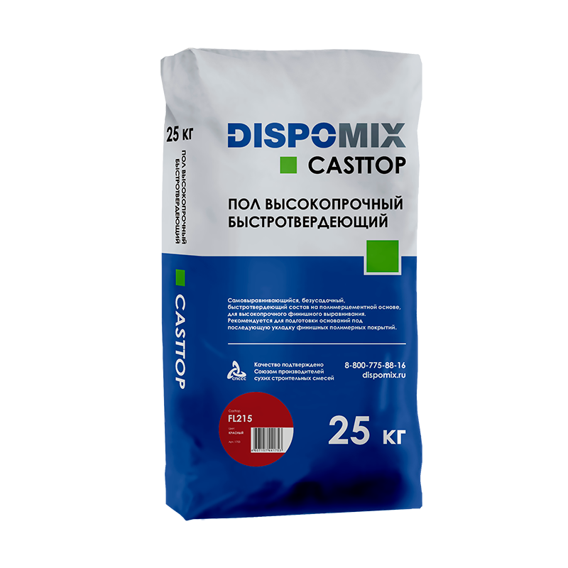 Изображение пол высокопрочный быстротвердеющий casttop fl215 красный, 25 кг