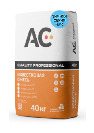 Изображение кладочная смесь цементно-известковая «quality professional» м-100, до -15*с (40кг)