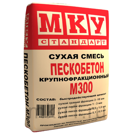 Изображение пескобетон м-300 крупнофракционный мку 40 кг 