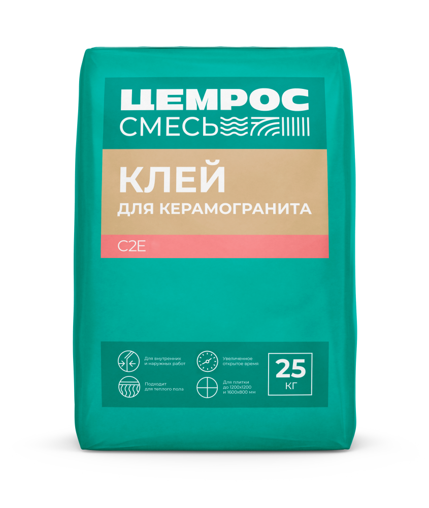 Клей для керамической плитки С2Е ЦЕМРОС 25 кг – 1