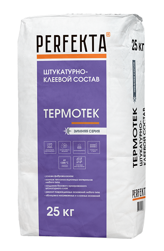 Изображение штукатурно-клеевой состав для теплоизоляции "термотек" зима perfekta 25кг 
