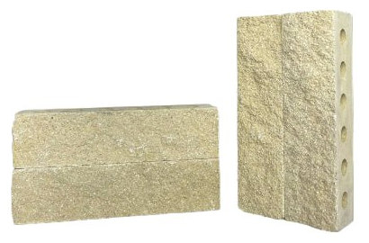 Кирпич гиперпрессованный одинарный Желтый Агат рустированный угол СПК – 1