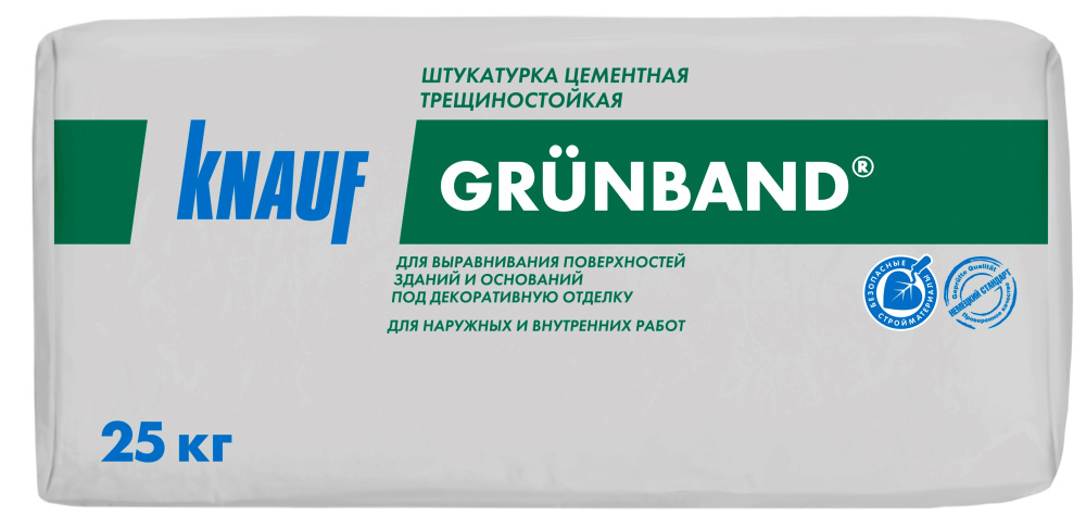 Изображение штукатурка цементная кнауф грюнбанд 25 кг