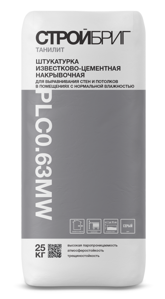Штукатурка цементно-известковая Стройбриг Танилит PLC 0.63 MW 25 кг – 1