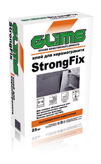 Изображение клей плиточный для керамогранита glims strongfix 25 кг
