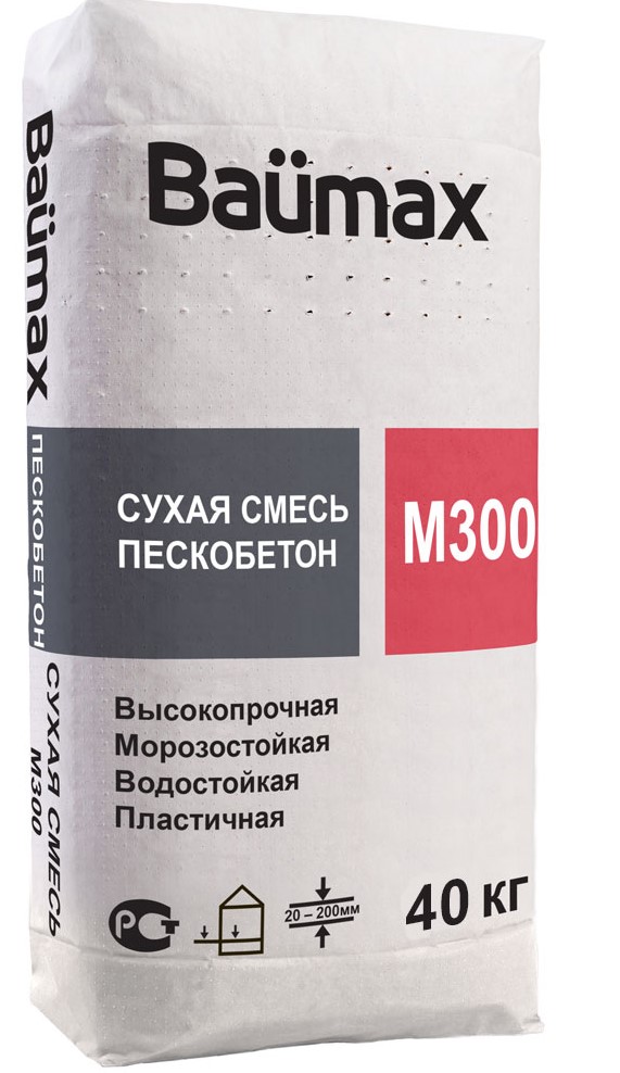 Изображение пескобетон  baumax м-300 40 кг (пмд -10 с)