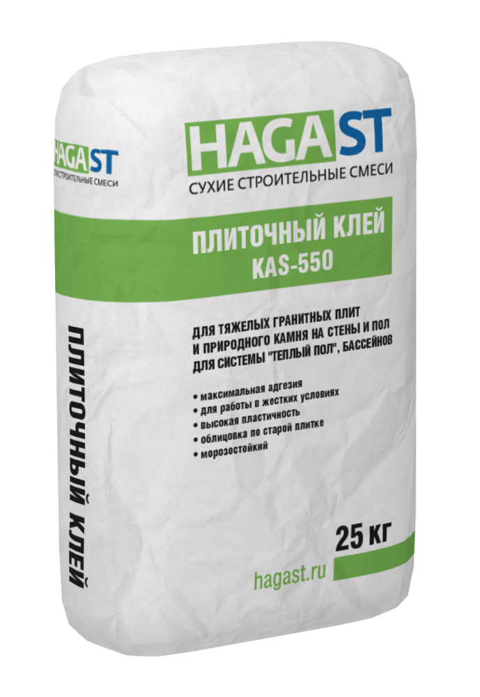 Изображение плиточный клей для тяжелых гранитных плит hagast kas-550 (25 кг) зимний
