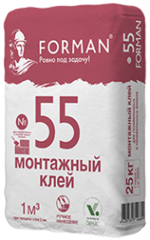 Изображение клей монтажный для блоков forman 55 сгк, 25 кг