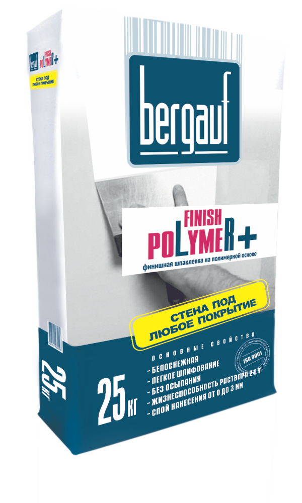 Изображение шпатлёвка полимерная bergauf finish polymer 25 кг