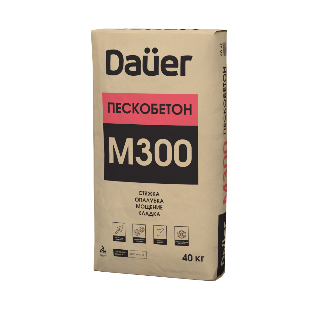 Изображение пескобетон dauer м-300 40 кг (пмд -15 с)