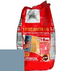 Изображение затирка цементная litokol litochrom 1-6 c.620 синяя ночь 2 кг
