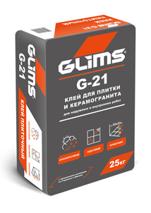 Изображение клей плиточный универсальный glims g 21 25 кг