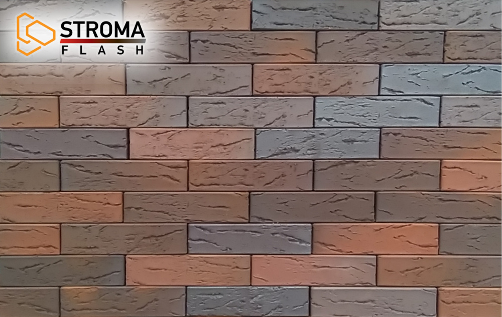 Изображение кирпич облицовочный одинарный stroma flash bordo кора дуба