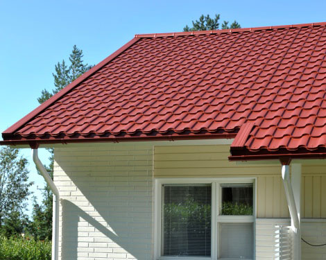 Изображение металлочерепица ruukki adamante rr 750 tile red pural matt 0,5 мм