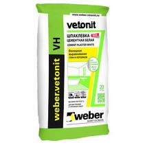 Изображение шпатлёвка финишная weber vetonit vh серая 20 кг