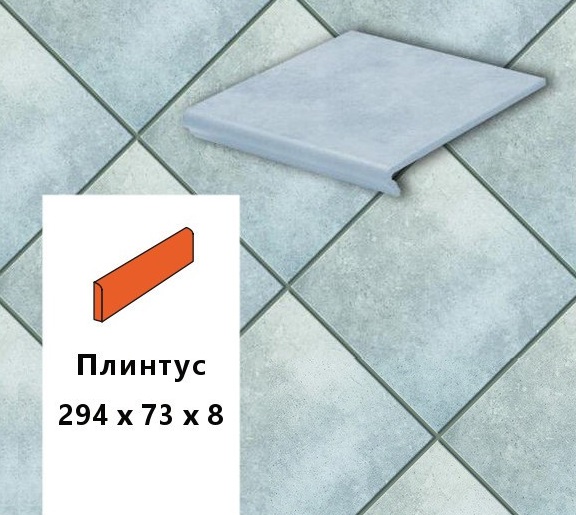 Изображение клинкерная ступень прямоугольная  euramic cavar e 544 chiaro, 294х115х52х8 
