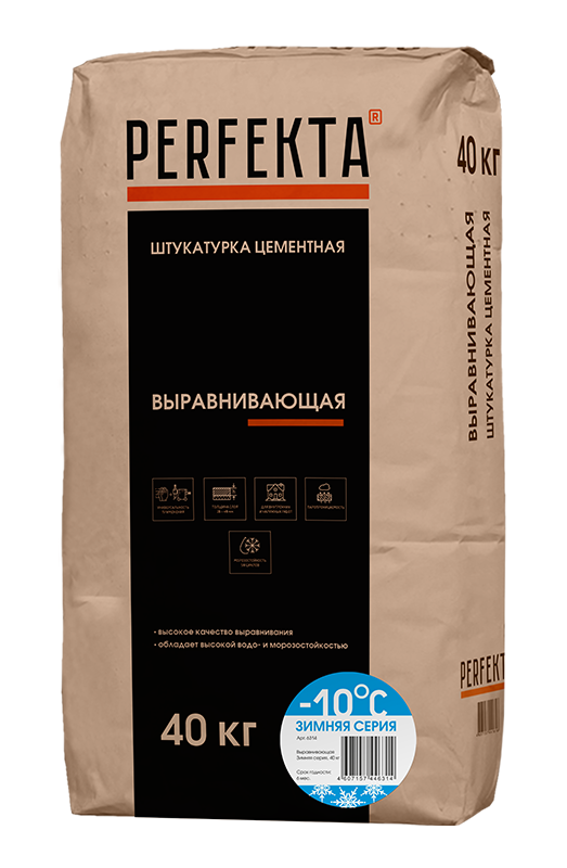 Изображение штукатурка фасадная perfekta выравнивающая зима 40 кг 