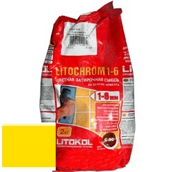 Изображение затирка цементная litokol litochrom 1-6 c.640 желтый 2 кг