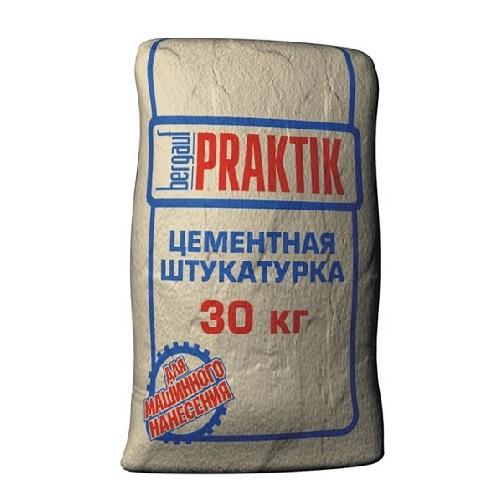 Изображение штукатурка цементная для наружных работ bergauf praktik 30 кг
