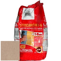 Изображение затирка цементная litokol litochrom 1-6 c.80 коричневая/карамель 2 кг