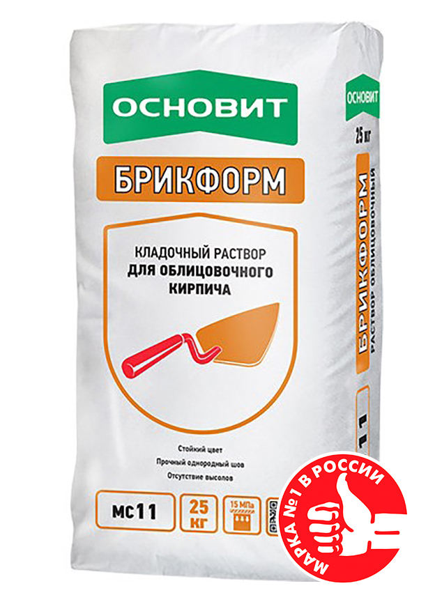 Изображение цветной кладочный раствор основит брикформ мс11 f зимний (светло-коричневый) 041, 25 кг