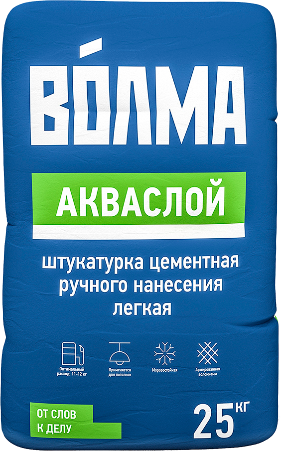 Изображение штукатурка цементная легкая мн волма акваслой 25 кг
