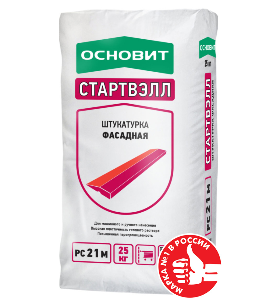 Штукатурка фасадная СТАРТВЭЛЛ PC21 М ОСНОВИТ 25 кг  – 1