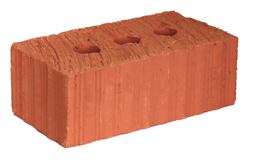 Кирпич строительный полнотелый с тех.пустотами полуторный М-150 рифленый Ломинцево – 1