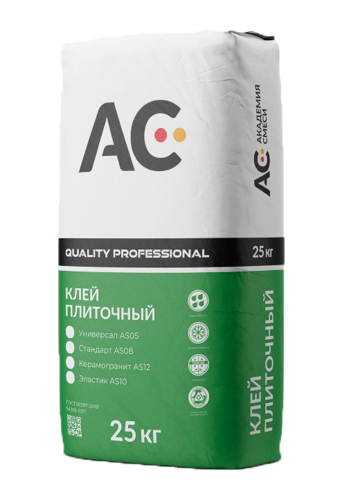 Изображение клей плиточный as «quality professional» стандарт as08, 25кг
