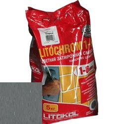 Изображение затирка цементная litokol litochrom 1-6 c.40 антрацит 5 кг