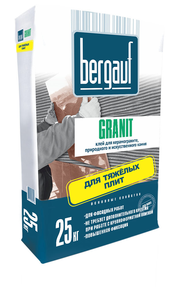 Изображение плиточный клей цементный bergauf granit 25 кг