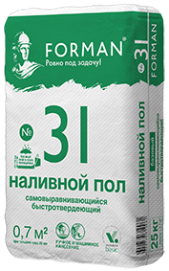Изображение наливной пол forman 31 базовый самовыравнивающийся быстротвердеющий, 25 кг