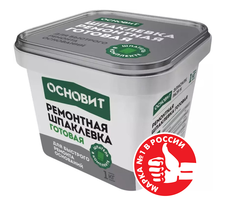 Изображение шпаклевка готовая армированная для ремонтных работ элисилк pa39 н основит 1 кг