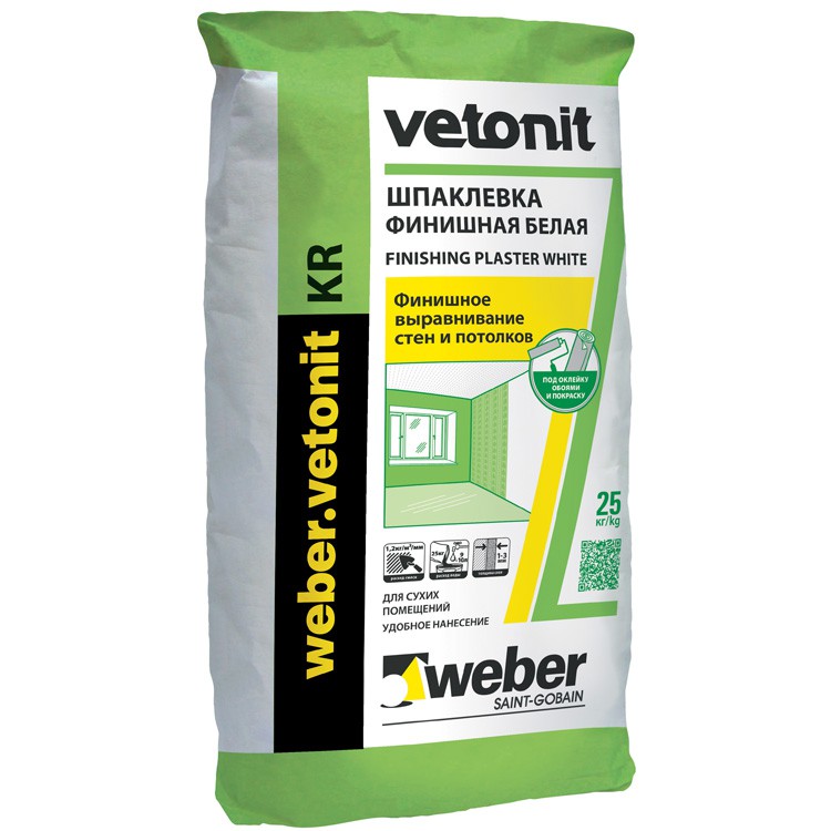 Изображение шпатлёвка полимерная weber vetonit кr 25 кг