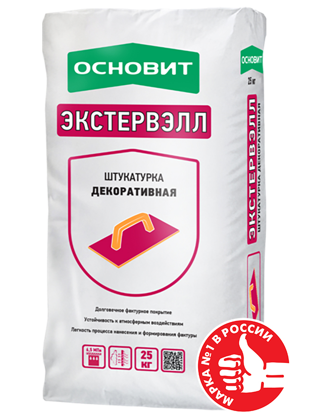 Изображение штукатурка декоративная основит экстервэлл om-1.5 ws шуба супербелая 25 кг 