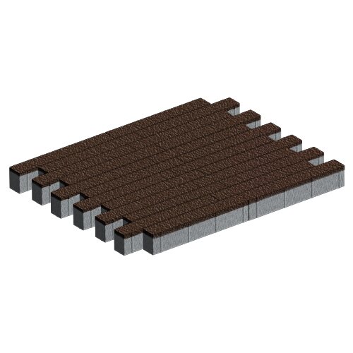 Изображение тротуарная плитка steinrus кроссбар хэви коричневый, native, 100 мм