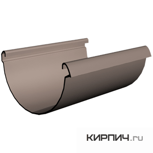 Полукруглый желоб LUX, ПВХ, цвет шоколад, 3 м. – 1