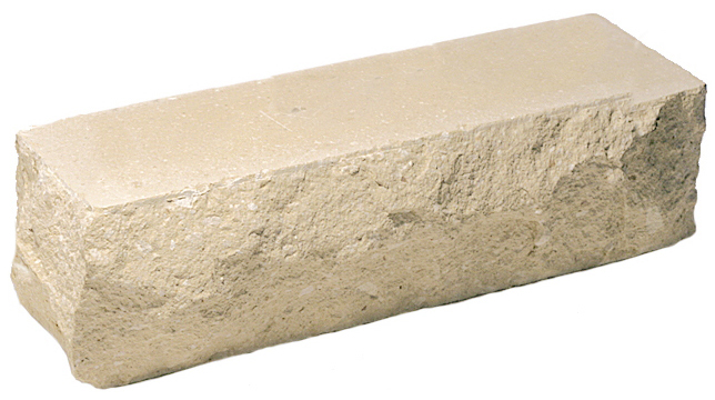 Кирпич гиперпрессованный брусок М-250 слоновая кость рустированный угол  – 1