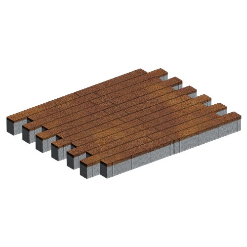 Изображение тротуарная плитка steinrus кроссбар хэви лонг colormix апероль, native, 100 мм