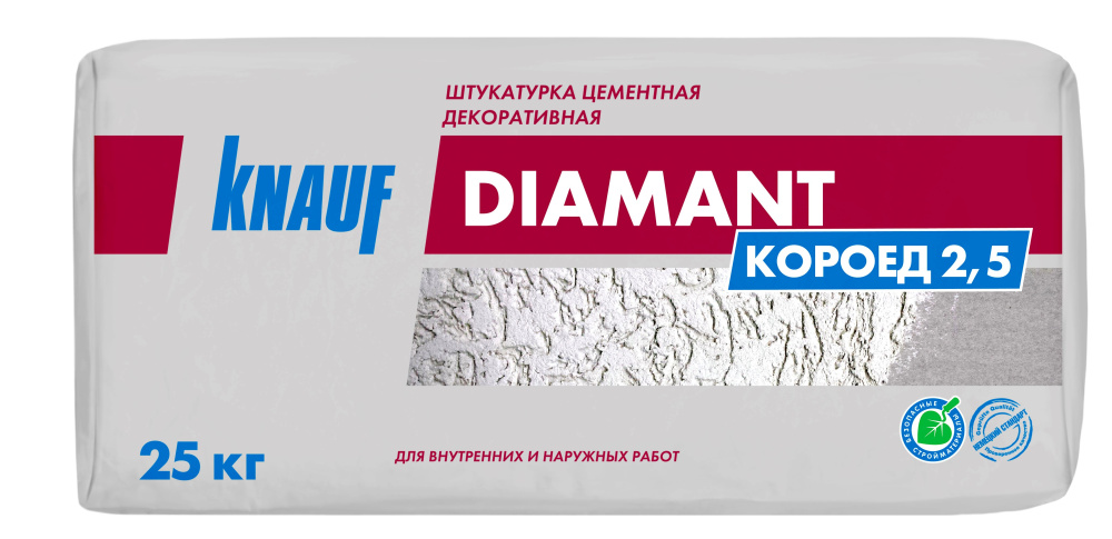 Изображение штукатурка декоративная кнауф диамант короед 2,5 мм 25 кг