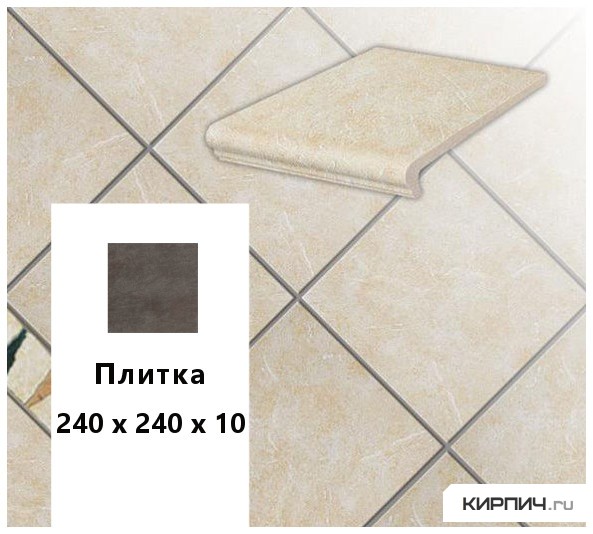 Изображение клинкерная напольная плитка  stroeher keraplatte roccia 833 corda, 240х240х10