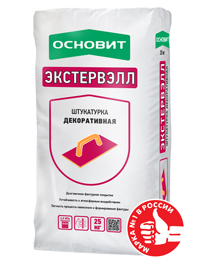 Изображение штукатурка декоративная основит экстервэлл os-2.5 gk короед серая 25 кг 