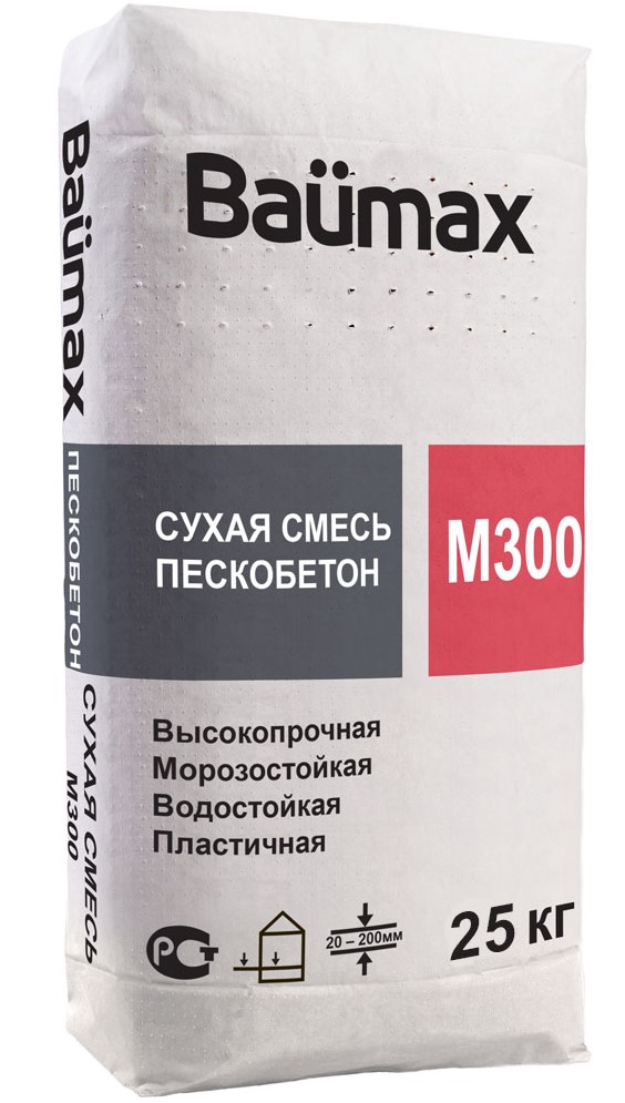 Изображение пескобетон  baumax м-300 25 кг 