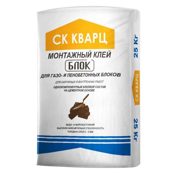 Монтажный клей БЛОК СТАНДАРТ 25 кг Кварц – 1